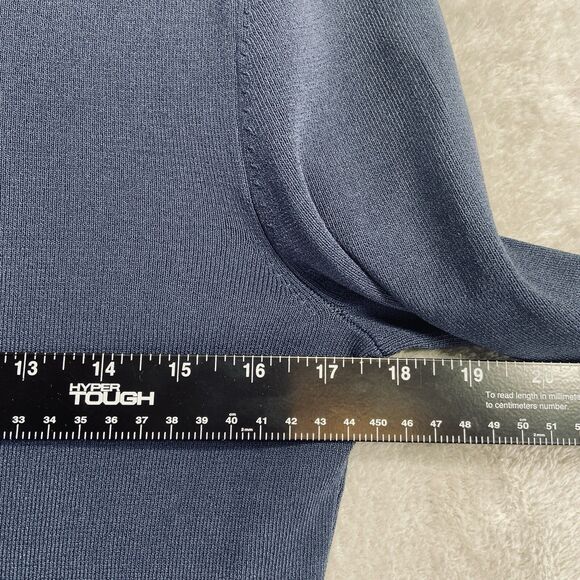 Geoffrey Beene Sport Women's Knit Sweater Top Size M Navy 3/4 Sleeve Stretch - Picture 5 of 9